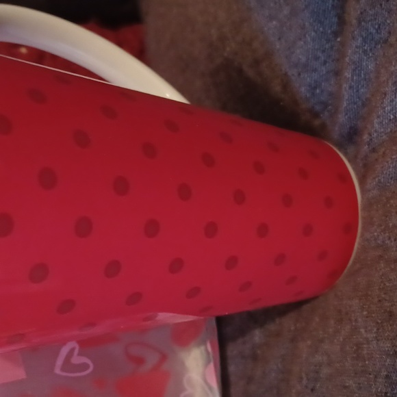 ❤️ California Pantry Red Latte Polka Dot 17 oz Mug (020624E). - Picture 2 of 4